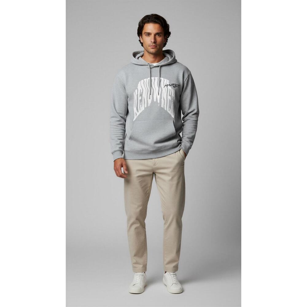 NWT RENOWNED.LA Hoodie Unisex Adults Size Large Gray Graphic Print Pullover